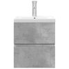 vidaXL Baderomsskapsett 2 deler betonggrå konstruert tre