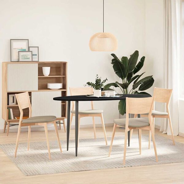 vidaXL Bordplate mørkebrun 140x60x2 cm oval heltre eik