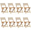 vidaXL Klappstoler 8 stk. beige polyrotting og heltre