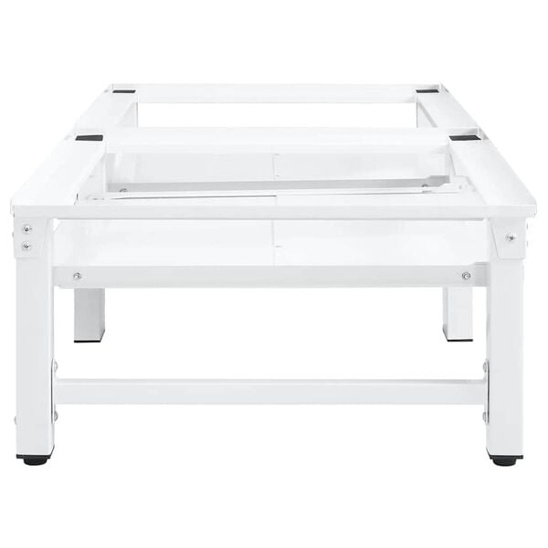 vidaXL Stativ til vaskemaskin/t&oslash;rketrommel med uttrekkbare hyller hvit