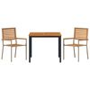 vidaXL Hage Spisegruppe 3 pcs Beige og Brun 90 x 90 x 75 cm