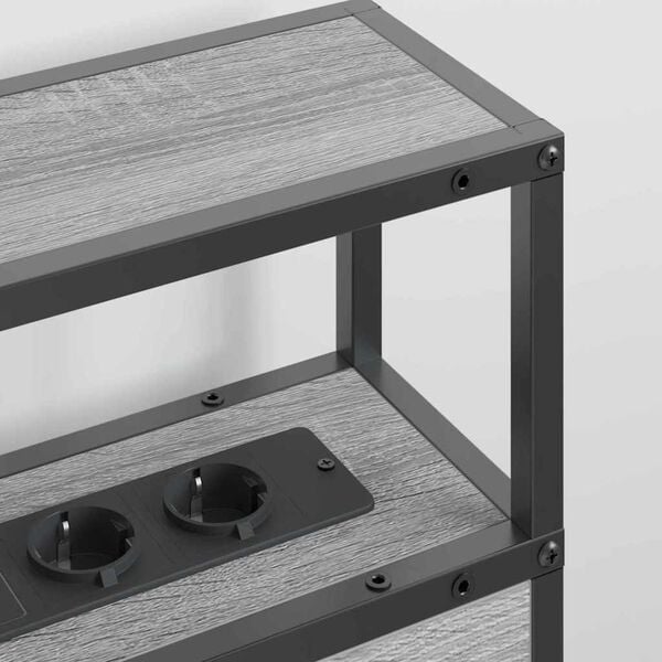 vidaXL Lagringshodegavl med hylle Gr&aring; sonoma 140 cm Konstruert tre