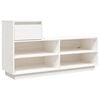 vidaXL Skohylle hvit 110x34x61 cm heltre furu