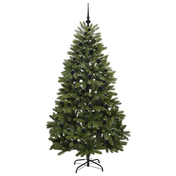 vidaXL Kunstig juletre med 300 LED gr&oslash;nn 210 cm PVC og metall