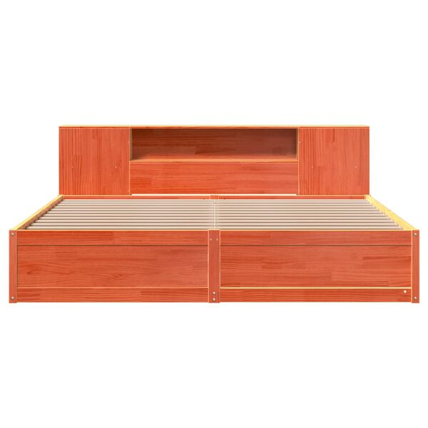 vidaXL Sengeramme uten madrass voksbrun 180x200 cm heltre furu