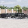 vidaXL Hagesofa Set 14 pcs Antrasitt Stål