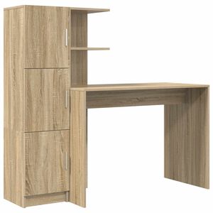 vidaXL Skrivebord Sonoma eik 133.5 x 50 x 124 cm 2 stk.
