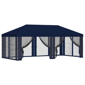 vidaXL Teltduk med sidevegger 6 x 3 m Bl&aring; Polyester 190