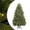 vidaXL Kunstig juletre 210 cm 300 LED-lys Varmhvit PVC og st&aring;l Gr&oslash;nn