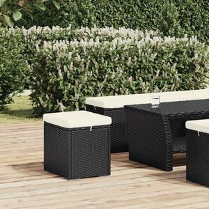 vidaXL Hagefotst&oslash;tte med pute 40 x 30 x 40 cm 110 kg per sete Svart