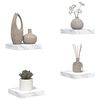 vidaXL Vegghylle 4 pcs Hvit marmor 23 x 23,5 x 4 cm Konstruert tre