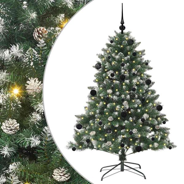 vidaXL Kunstig juletre med 150 LED gr&oslash;nn 150 cm PVC og plast og st&aring;l