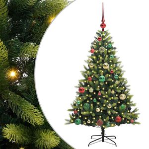 vidaXL Kunstig Hengt Julegran med 150 LED-lys gr&oslash;nn 120 cm PVC og PE