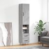 vidaXL Highboard gr&aring; sonoma 34,5x34x180 cm konstruert tre