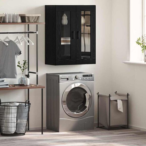 vidaXL Serviesskap Svart Eik 69,5 x 34 x 90 cm Konstruert tre