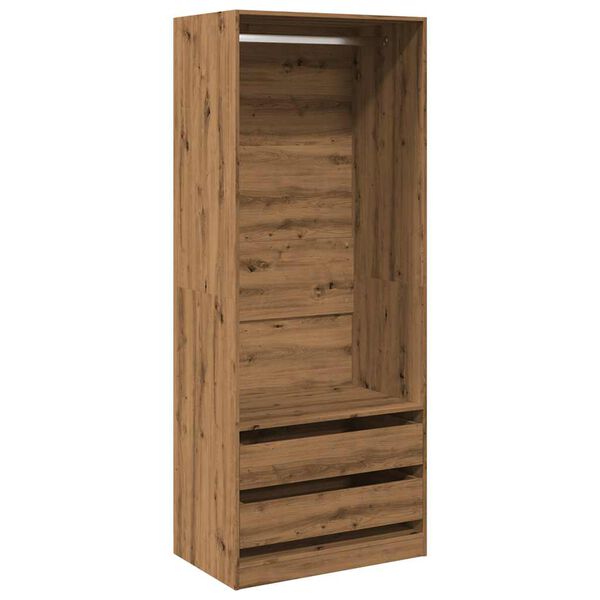 vidaXL Garderobe artisan eik 80x50x200 cm konstruert tre