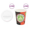 vidaXL Papir kaffekopper med lokk 1000 stk 8oz 240 ml