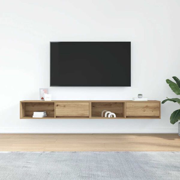vidaXL TV-benker 2 stk artisan eik 100x31x25,5 cm konstruert tre