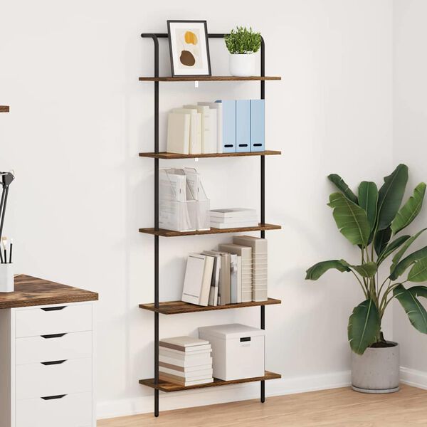 vidaXL Bokhylle R&oslash;kt eik 60 x 24 x 168 cm Konstruert tre