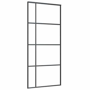 vidaXL Skyved&oslash;r frostet ESG-glass og aluminium 90x205 cm svart