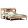 vidaXL Seng med bokhylle uten madrass voksbrun 150x200 cm heltre furu