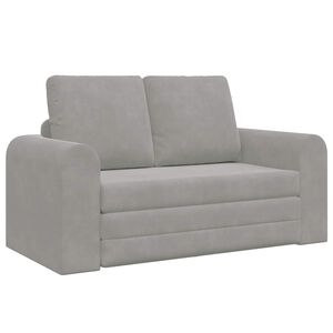 vidaXL Sammenleggbar Sofa seng Lysegr&aring; 148 x 71 x 83 cm Fl&oslash;yel