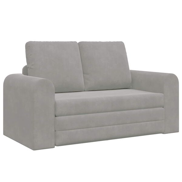 vidaXL Sammenleggbar Sofa seng Lysegr&aring; 148 x 71 x 83 cm Fl&oslash;yel