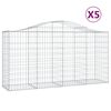 vidaXL Gabionkurver buede 5 stk 200x50x100/120 cm galvanisert jern