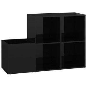 vidaXL Skoskap for gang h&oslash;yglans svart 105x35,5x70 cm konstruert tre