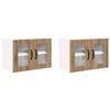 vidaXL Vegghylle PORTO 2 pcs Artisan Eik Konstruert tre