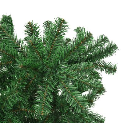 vidaXL Opp-ned kunstig juletre med stativ grønt 210 cm