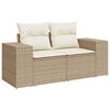 vidaXL Hagesofagruppe med puter 7 deler beige polyrotting