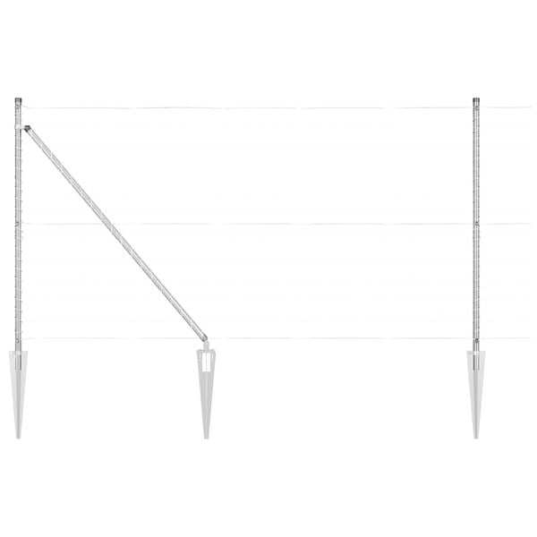 vidaXL Gjerdepåle Annet 26 pcs Grå 3,2 x 3,2 x 160 cm Stål