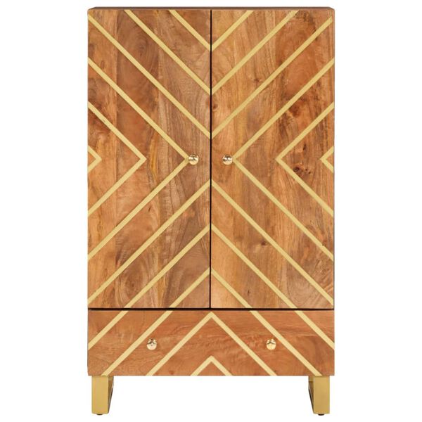 vidaXL Skjenk brun og svart 60x33,5x100 cm heltre mango