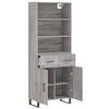 vidaXL Highboard grå sonoma 69,5x34x180 cm konstruert tre