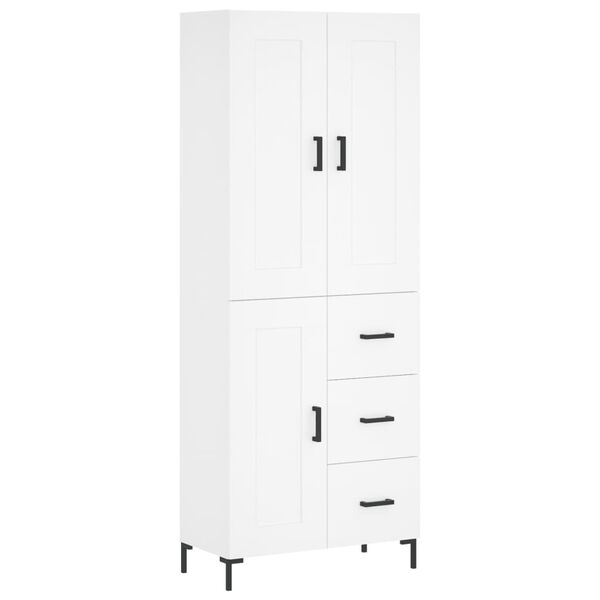 vidaXL Highboard hvit 69,5x34x180 cm konstruert tre