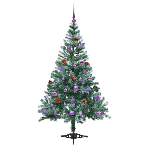 vidaXL Kunstig juletre med 150 LED med stativ gr&oslash;nn 150 cm PVC og st&aring;l
