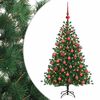vidaXL Kunstig juletre med julekuler 150 cm 150 LED-lys Varmhvit