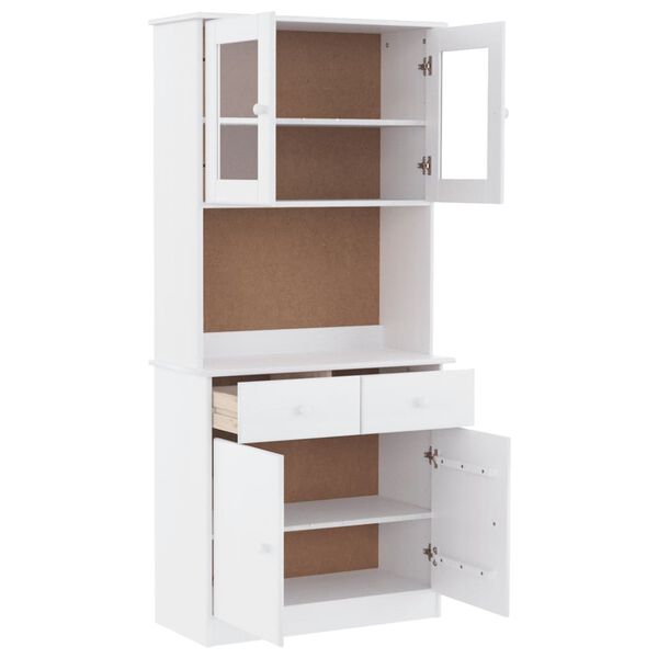 vidaXL Highboard ALTA hvit 77x35x165 cm heltre furu