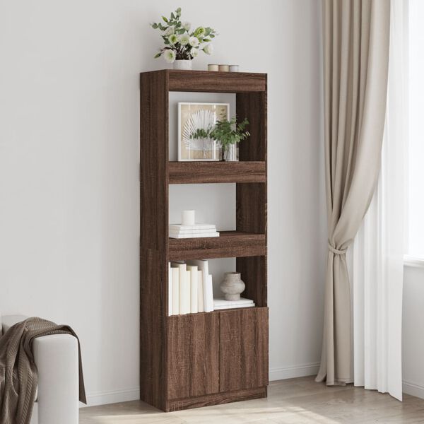 vidaXL Highboard brun eik 63x33x180 cm konstruert tre