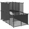 vidaXL Sm&aring;dyrbur svart 142x74x93 cm PP og st&aring;l