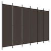 vidaXL Romdeler 6 paneler brun 300x200 cm stoff