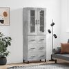 vidaXL Highboard betonggr&aring; 69,5x34x180 cm konstruert tre