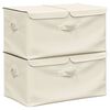 vidaXL Oppbevaringsbokser 2 stk stoff 50x30x25 cm kremhvit