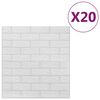 vidaXL 3D-tapet murstein selvklebende 20 stk hvit