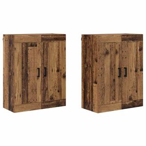 vidaXL Vegghengt skap 2 stk. Gammelt tre 69,5 x 34 x 90 cm