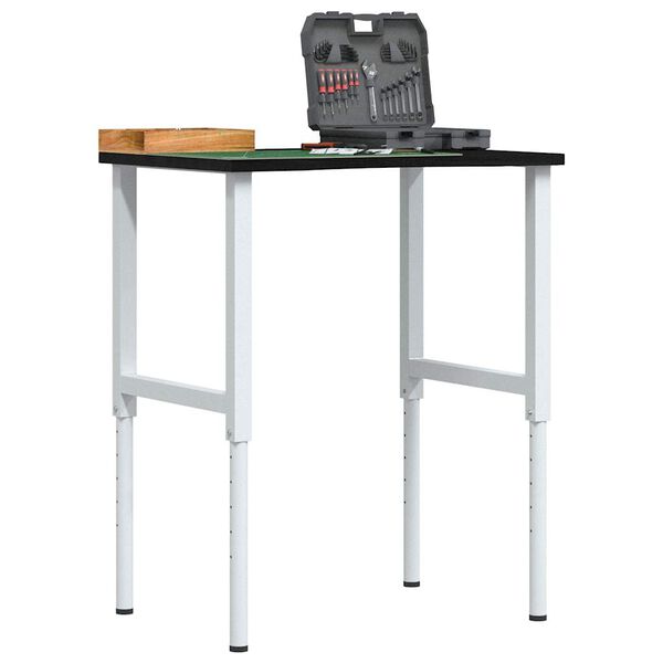 vidaXL Arbeidsbenk m&oslash;rkebrun 80x60x(71,5-98) cm heltre eik