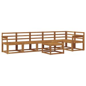 vidaXL Utend&oslash;rs sofa-sett 7 pcs Naturlig Solid akasietre
