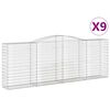vidaXL Gabionkurver buede 9 stk 400x50x140/160 cm galvanisert jern