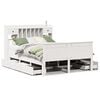 vidaXL Seng med bokhylle uten madrass hvit 140x200 cm heltre furu